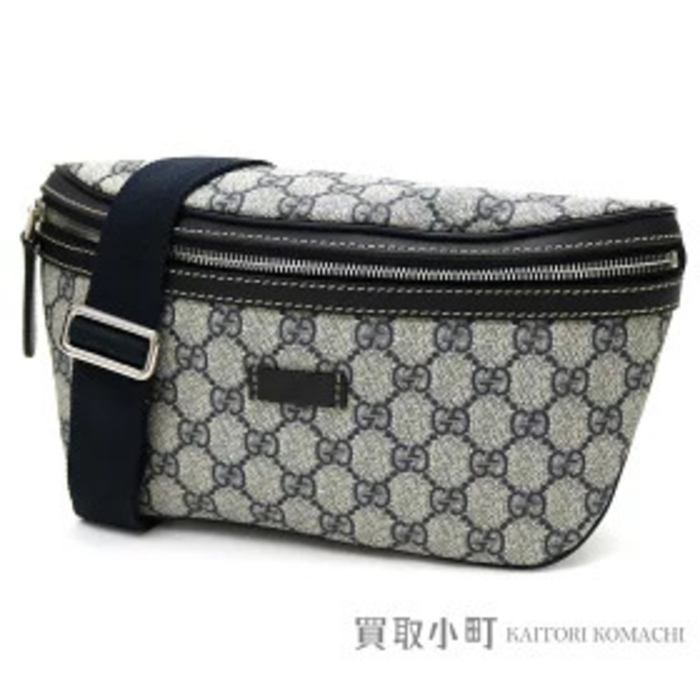 Gucci GG Supreme Canvas Belt Bag Navy Blue Hip Crossbody Plus KGDIX